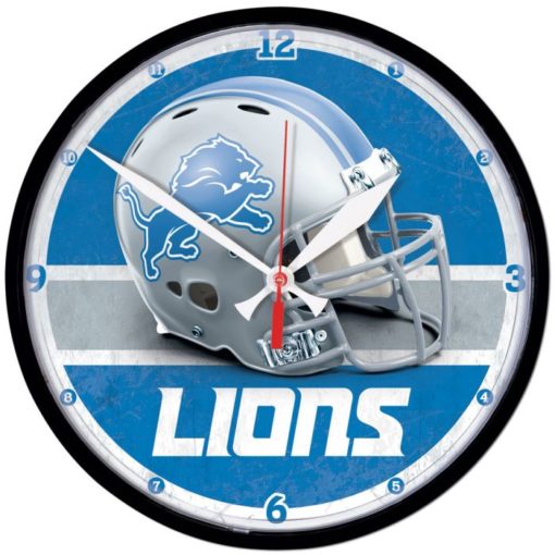 Detroit Lions Round Helmet Wall Clock 12.75"