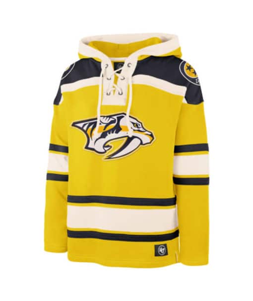 Nashville Predators Men's 47 Brand Yellow Gold Pullover Jersey Hoodie