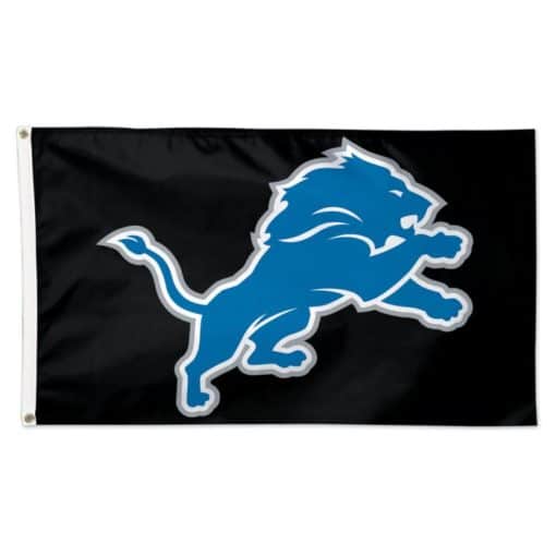 Detroit Lions Deluxe Black Logo 3'x5' Flag