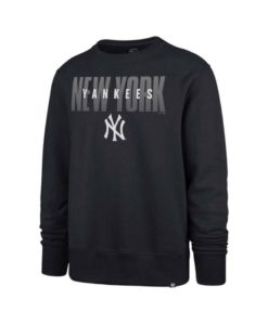 New York Yankees Men's 47 Brand Navy Crew Overlay Pullover Sweatshirt