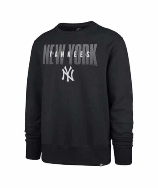 New York Yankees Men's 47 Brand Navy Crew Overlay Pullover Sweatshirt