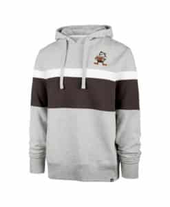Cleveland Browns Men's 47 Brand Vintage Grey Brown Pullover Hoodie