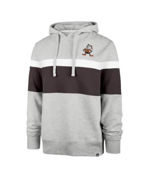 Cleveland Browns Men's 47 Brand Vintage Grey Brown Pullover Hoodie