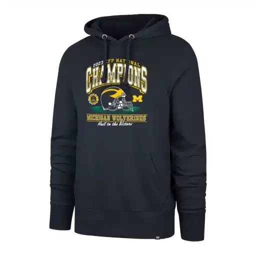 Michigan Wolverines 2023 National Champions Men's 47 Brand Navy Pullover Hoodie