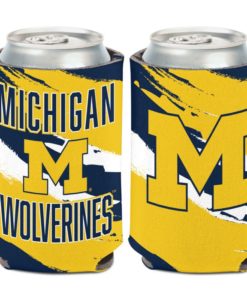 Michigan Wolverines 12 oz Blue Gold Paint Can Cooler Holder