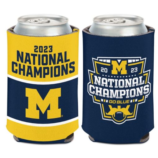 Michigan Wolverines 12 oz 2023 National Champions Logo Can Cooler Holder
