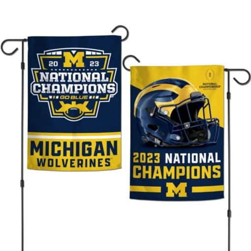 Michigan Wolverines Flag 2023 National Champions 12x18 Garden Style 2 Sided
