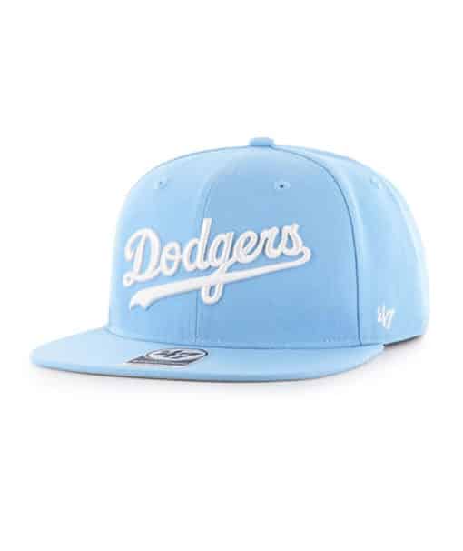 Los Angeles Dodgers 47 Brand Columbia No Shot Script Captain Snapback Hat