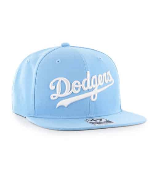 Los Angeles Dodgers 47 Brand Columbia No Shot Script Captain Snapback Hat