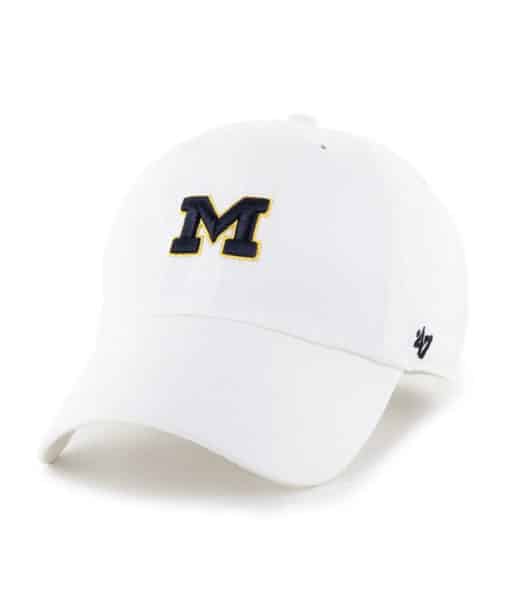 Michigan Wolverines Women's 47 Brand White Clean Up Adjustable Hat