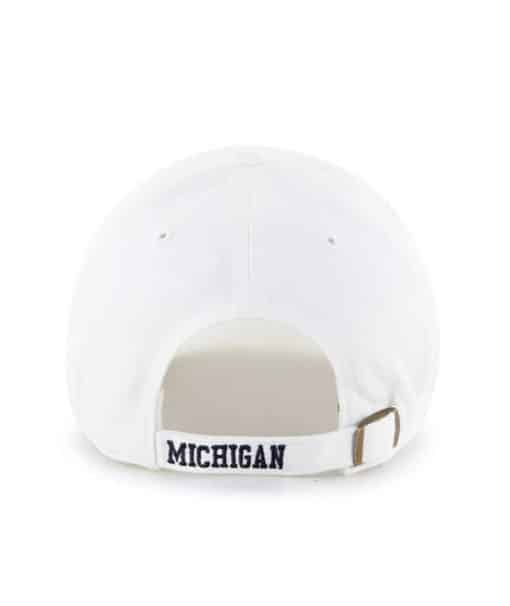 Michigan Wolverines Women's 47 Brand White Clean Up Adjustable Hat - Image 2