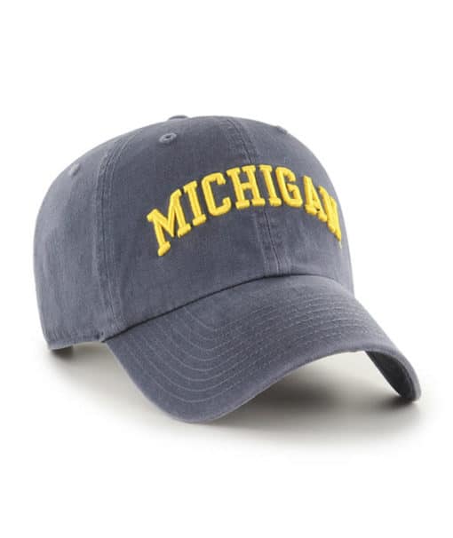 Michigan Wolverines 47 Brand Script Vintage Navy Clean Up Adjustable Hat