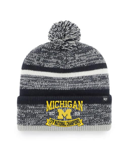Michigan Wolverines 2023 National Champions 47 Brand Navy Northward Cuff Knit Hat
