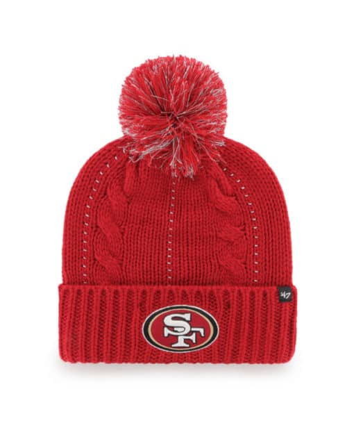 San Francisco Women's 49ers 47 Brand Red Bauble Cuff Knit Hat