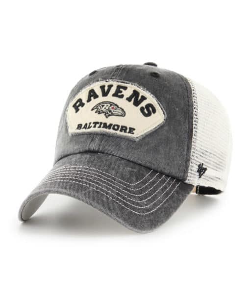 Baltimore Ravens 47 Brand Denali Vintage Black Clean Up Mesh Snapback Hat