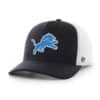 Detroit Lions 47 Brand Black Flagon MVP White Mesh Adjustable Hat