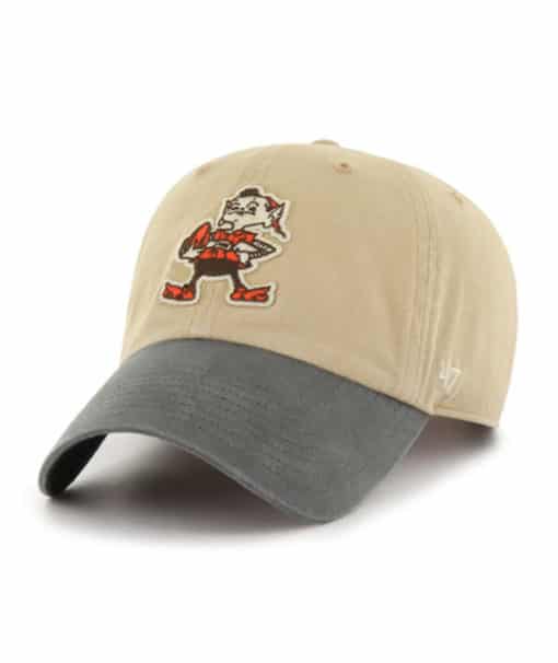 Cleveland Browns 47 Brand Vintage Khaki Ashford Clean Up Snapback Hat - Image 3