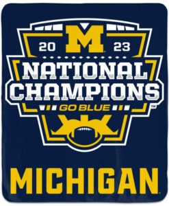 Michigan Wolverines 50" x 60" Blue And Gold 2023 Champions Playo Blanket