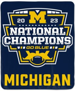 Michigan Wolverines 50" x 60" Blue And Gold 2023 National Champions Blanket