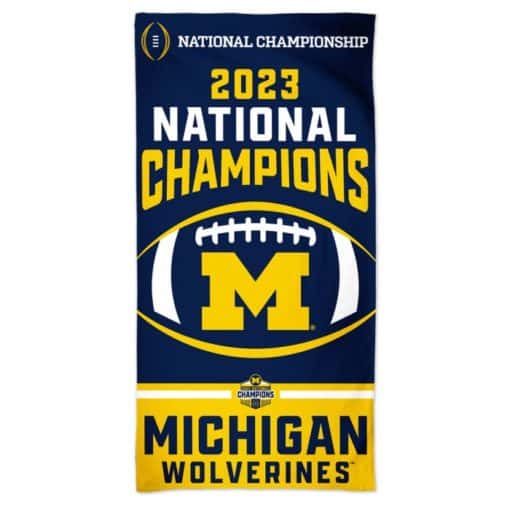 Michigan Wolverines 2023 National Champions 30″ x 60″ Spectra Beach Towel