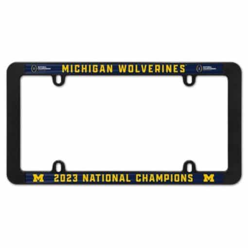 Michigan Wolverines 2023 Champions Black Plastic License Plate Frame