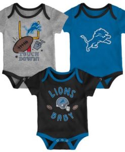 Detroit Lions 3 Pack Champ Multi Onesie Creeper Set