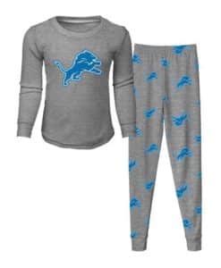Detroit Lions KIDS Gray T-Shirt Tee & Pants Sleep Set