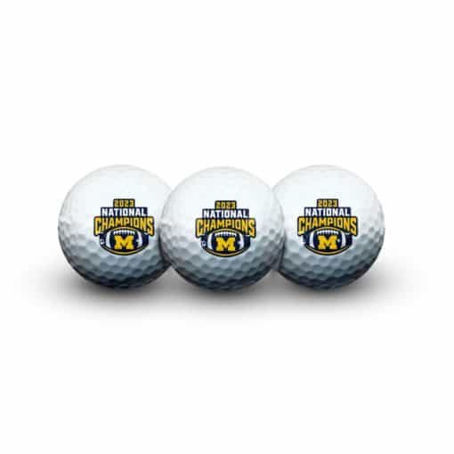 Michigan Wolverines 2023 National Champions 3 Golf Balls in Clamshell