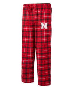 Nebraska Cornhuskers Men's Ledger Red Black Flannel Pajama Pants