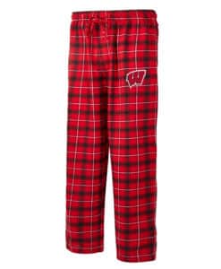 Wisconsin Badgers Men's Ledger Red Black Flannel Pajama Pants