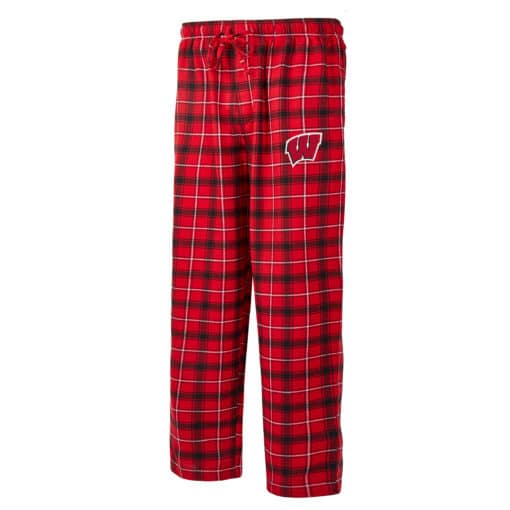 Wisconsin Badgers Men's Ledger Red Black Flannel Pajama Pants