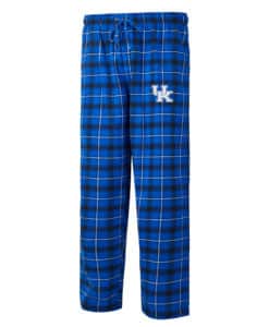 Kentucky Wildcats Men's Ledger Royal Black Flannel Pajama Pants