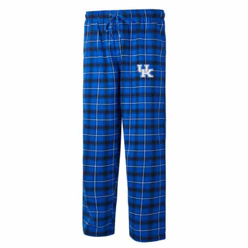 Kentucky Wildcats Men's Ledger Royal Black Flannel Pajama Pants