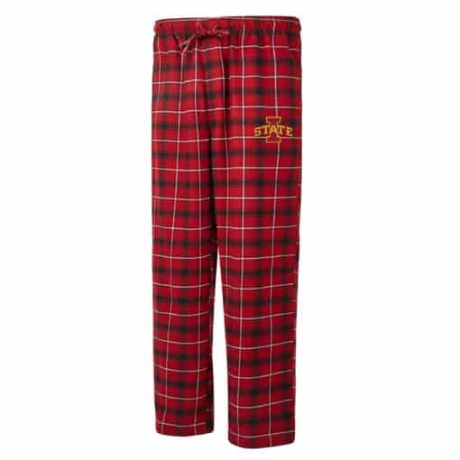 Iowa State Cyclones Men's Ledger Red Black Flannel Pajama Pants