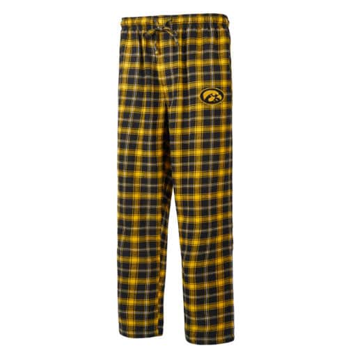 Iowa Hawkeyes Men's Ledger Black Gold Flannel Pajama Pants