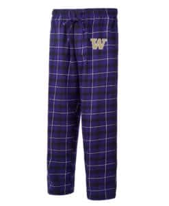 Washington Huskies Men's Ledger Purple Black Flannel Pajama Pants