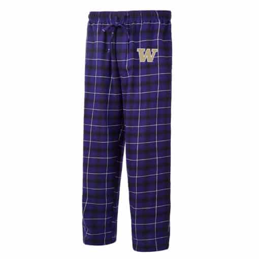 Washington Huskies Men's Ledger Purple Black Flannel Pajama Pants