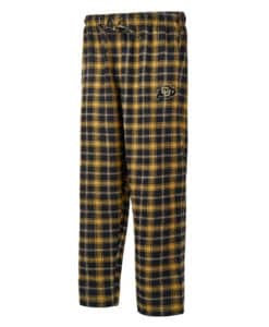 Colorado Buffaloes Men's Ledger Black Gold Flannel Pajama Pants