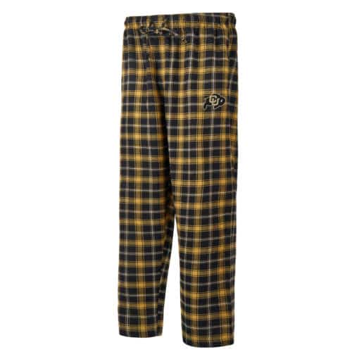 Colorado Buffaloes Men's Ledger Black Gold Flannel Pajama Pants