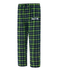 Seattle Seahawks Men's Ledger Navy Green Flannel Pajama Pants
