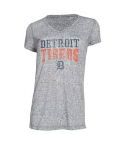 Detroit Tigers Women's Concepts Sports Heather Gray V-Neck T-Shirt Tee