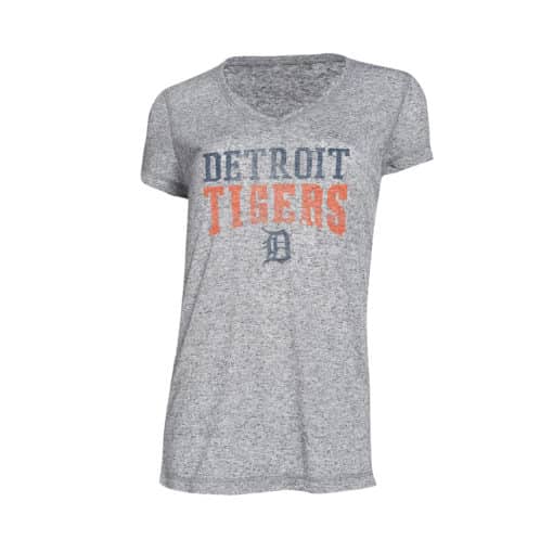 Detroit Tigers Women's Concepts Sports Heather Gray V-Neck T-Shirt Tee