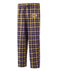 Los Angeles Lakers Men's Ledger Purple Gold Flannel Pajama Pants