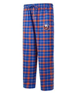 New York Islanders Men's Ledger Blue Orange Flannel Pajama Pants