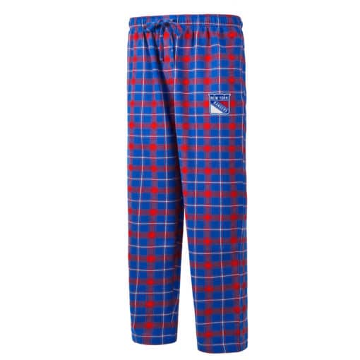 New York Rangers Men's Ledger Blue Red Flannel Pajama Pants