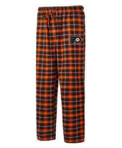 Philadelphia Flyers Men's Ledger Orange Black Flannel Pajama Pants