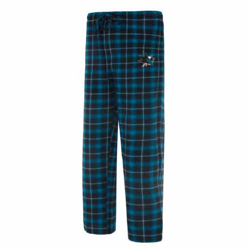 San Jose Sharks Men's Ledger Black Teal Pajama Pants