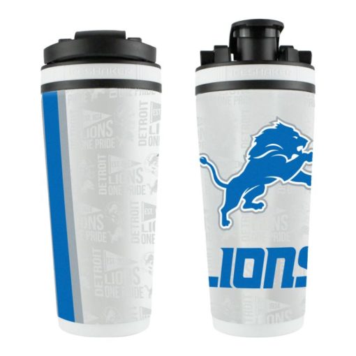 Detroit Lions Pride 26 Oz 4D White Stainless Steel Ice Shaker