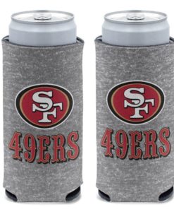 San Francisco 49ers 12 oz Slim Silver Heather Can Cooler Holder