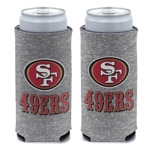 San Francisco 49ers 12 oz Slim Silver Heather Can Cooler Holder